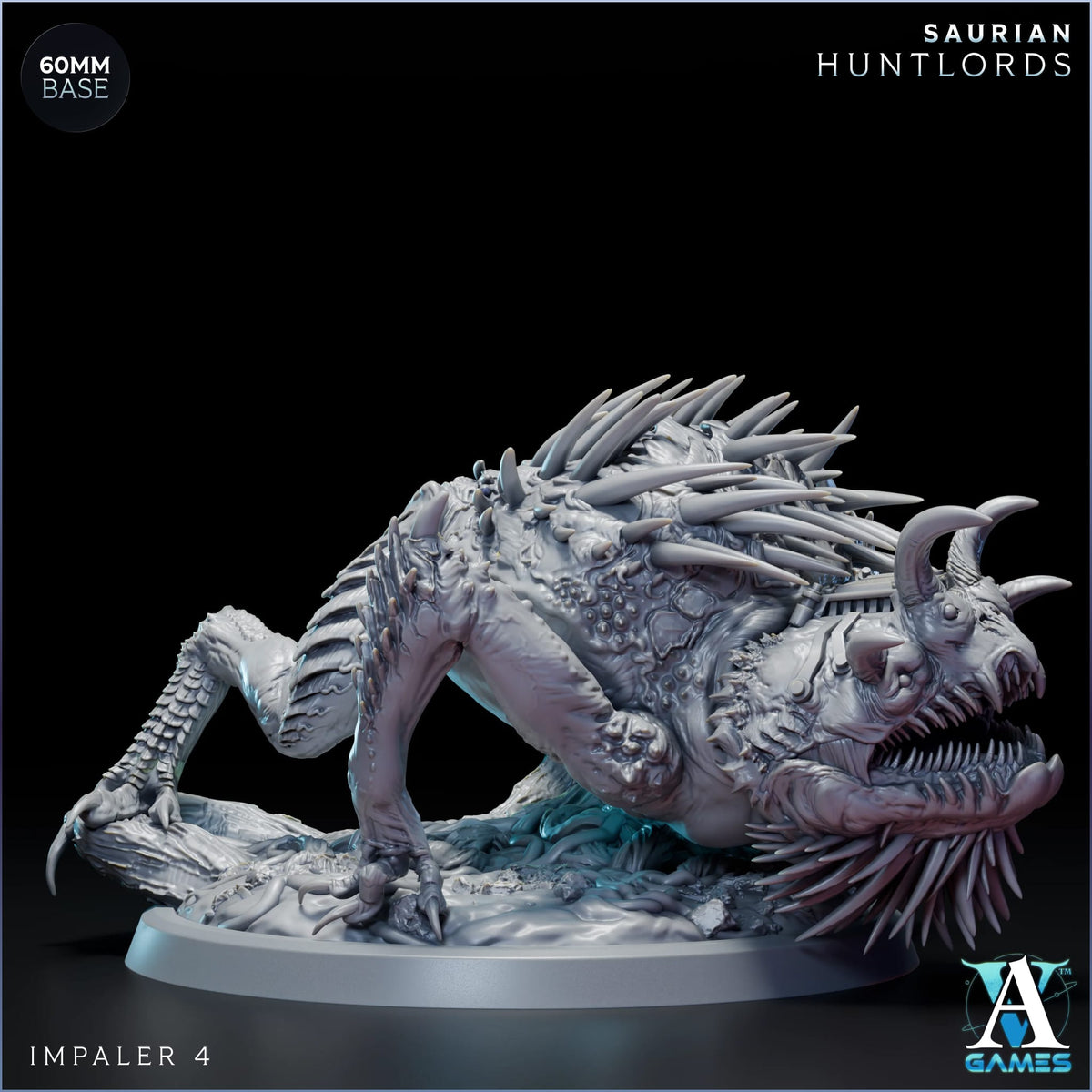 Impaler Saurian Huntlord TRRPG Miniature Archvillain Games Sci-Fi