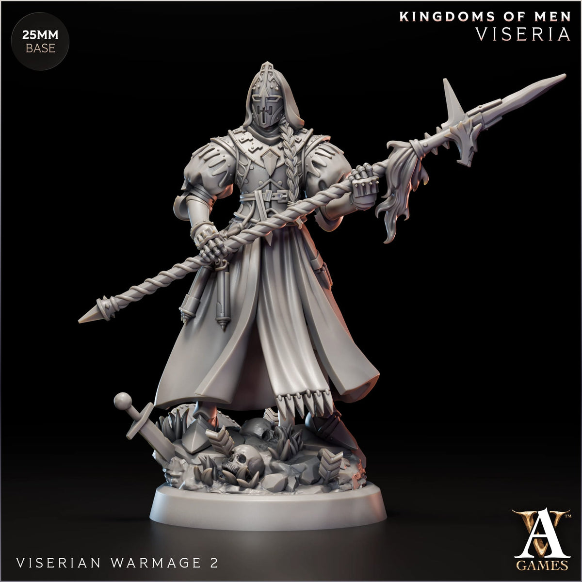 Viserian Warmage TTRPG Miniature Archvillain Games Kingdom of Men