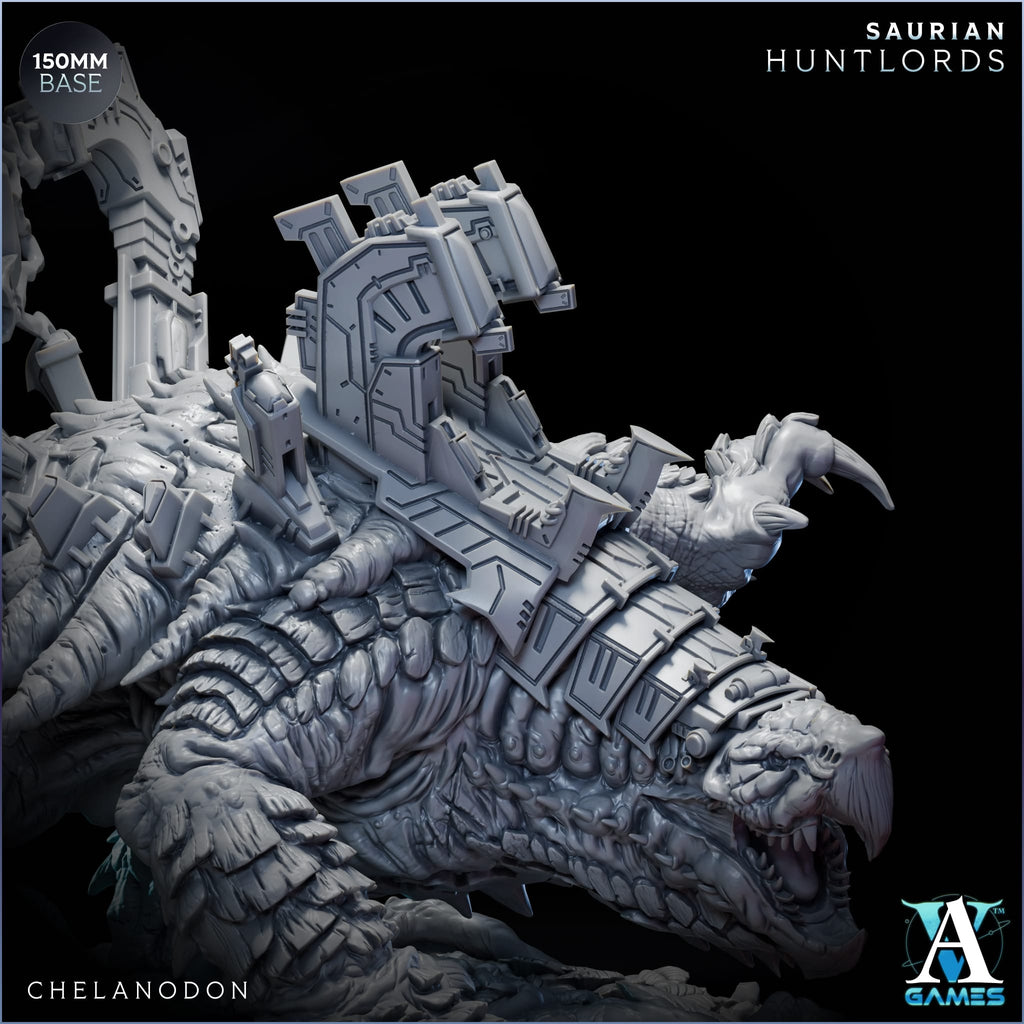 Chelanodon Saurian Huntlords Boss TTRPG Miniature Archvillain Games Sci-Fi