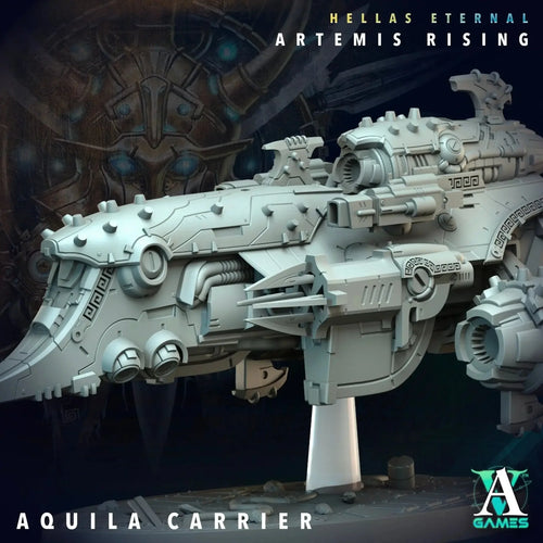 Aquila Carrier Warship Sons of Hellas TTRPG Miniature Archvillain Games Sci-Fi
