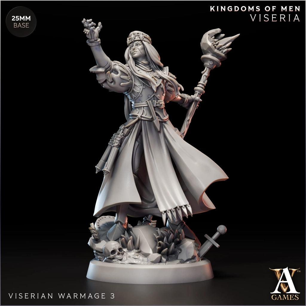 Viserian Warmage TTRPG Miniature Archvillain Games Kingdom of Men
