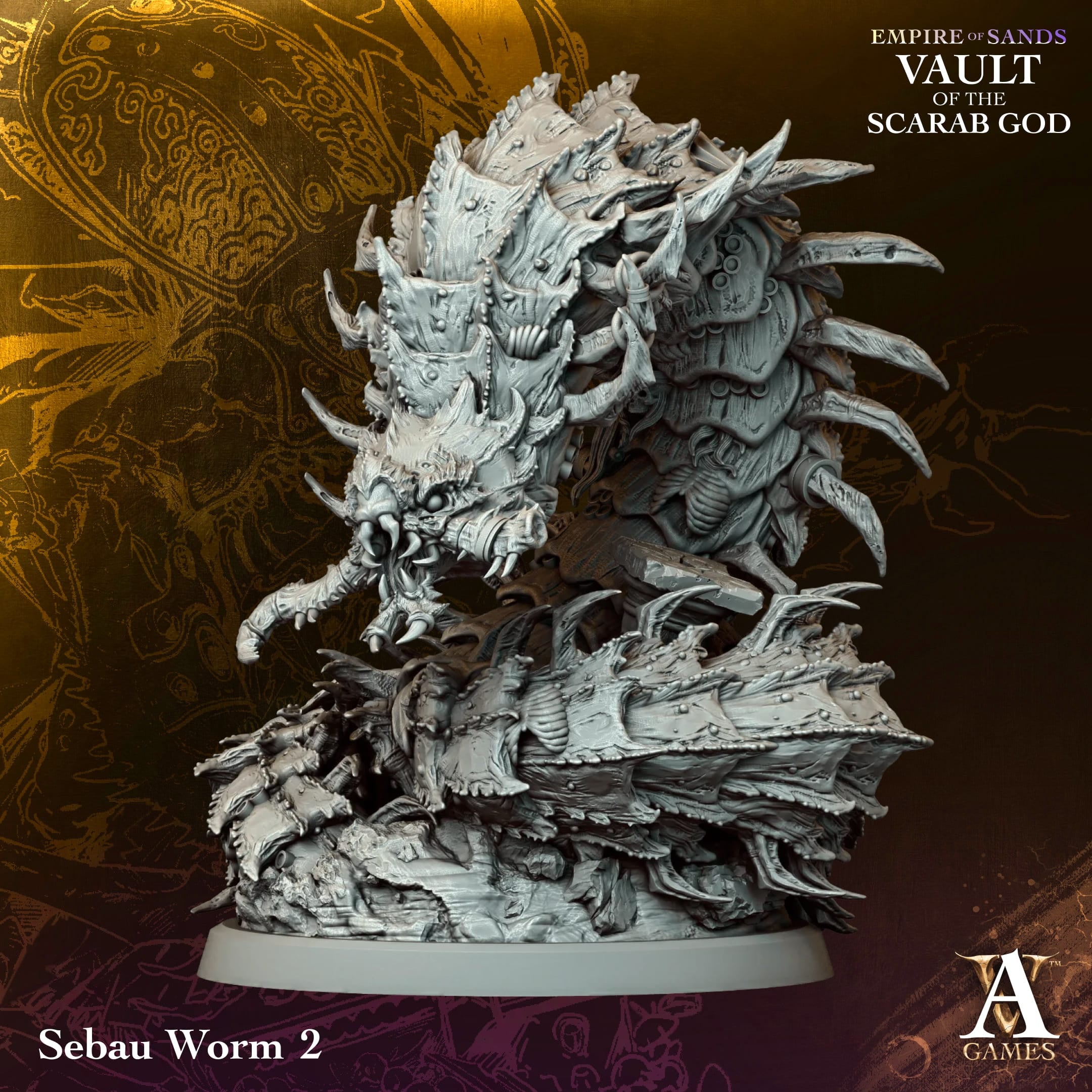 Sebau Worm Vault of Sand TTRPG Miniature Archvillain Games Fantasy