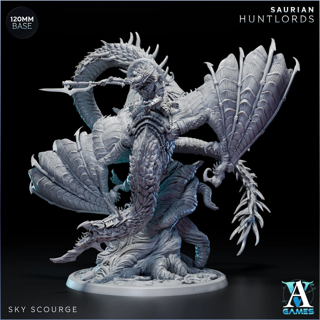Sky Scourge Saurian Huntlords BossTTRPG Miniature Archvillain Games Sci-Fi
