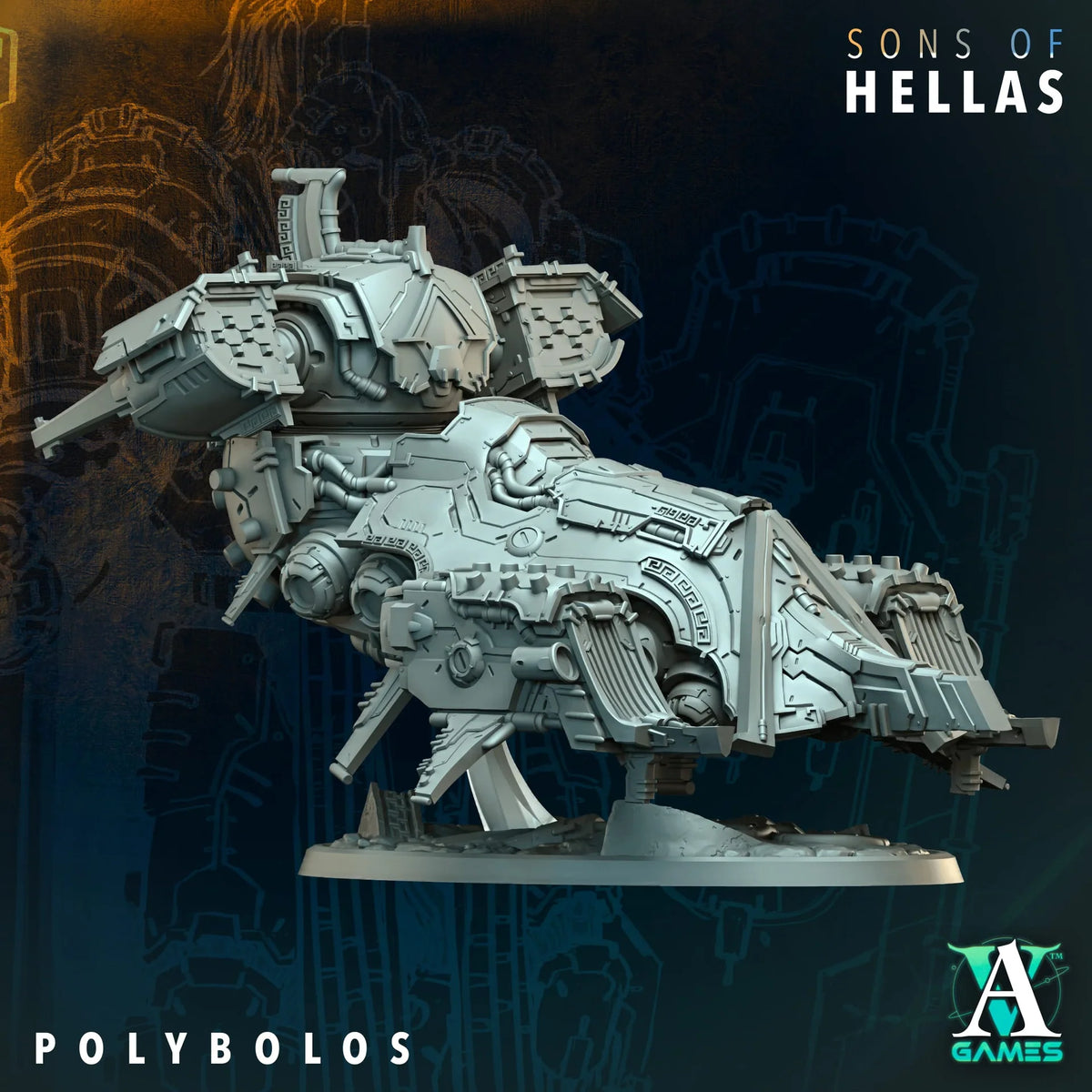 Polybolos Sons of Hellas Warship TTRPG Miniature Archvillain Games Sci-Fi