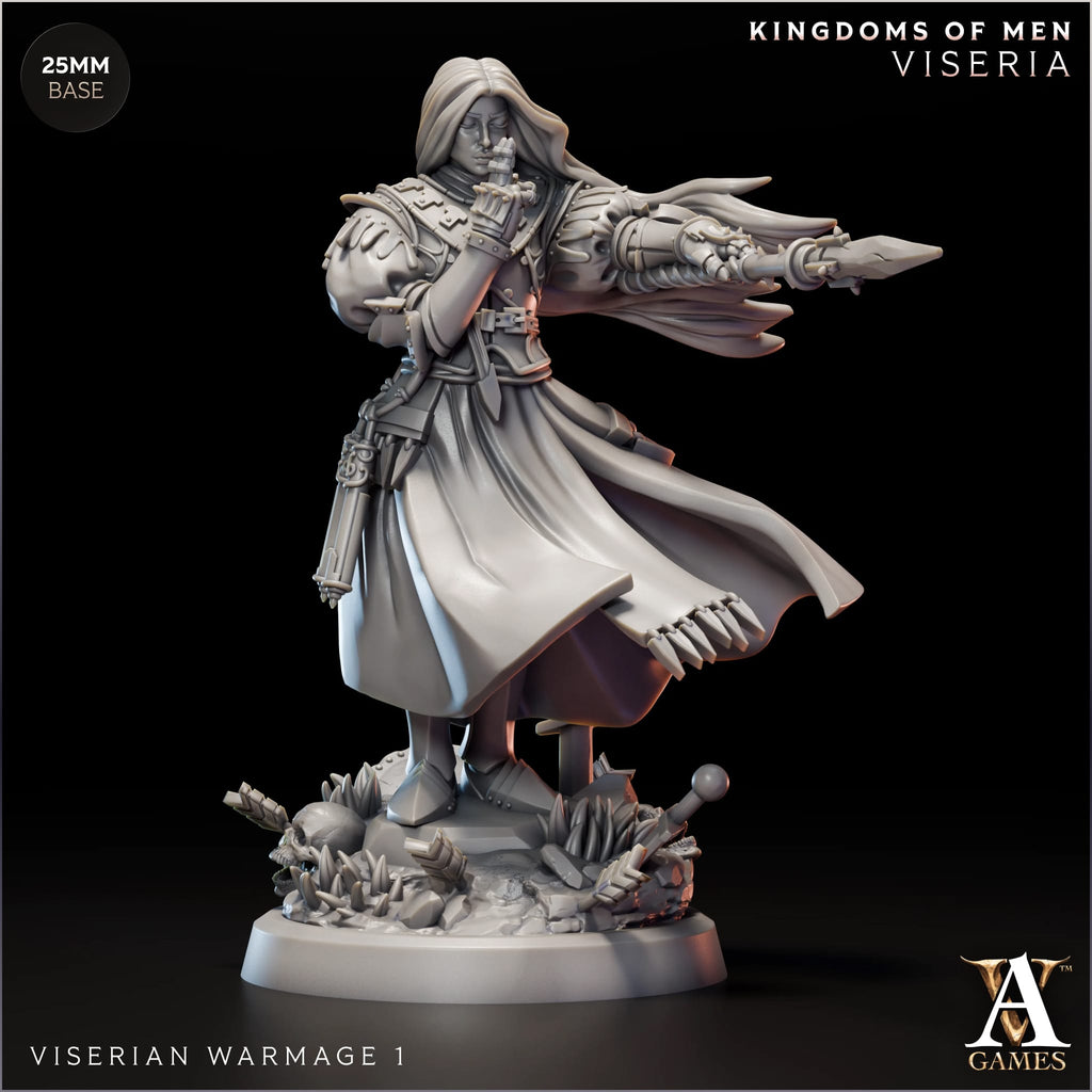 Viserian Warmage TTRPG Miniature Archvillain Games Kingdom of Men