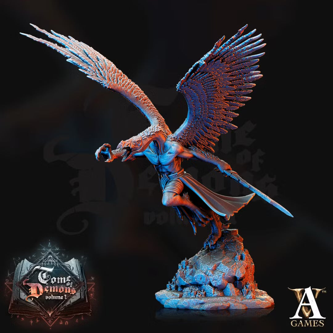 Anzu, Vulduk Scion of Pazuzu TTRPG Miniature Archvillain Games Demons