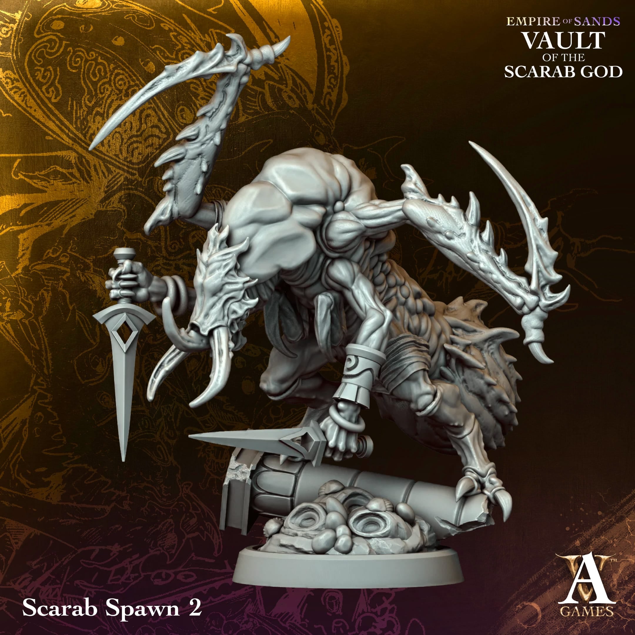 Scarab Spawn Vault of Sand TTRPG Miniature Archvillain Games Fantasy
