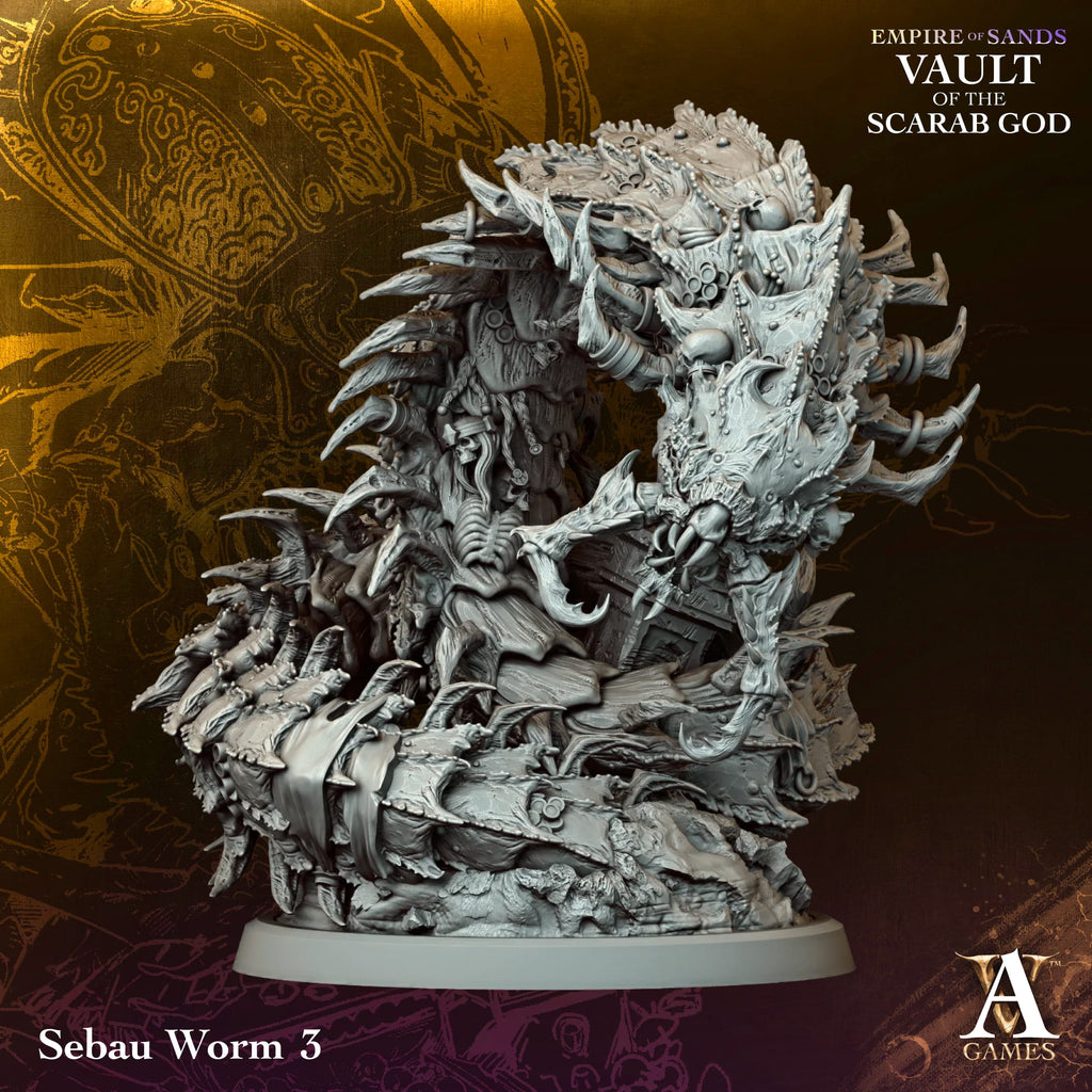 Sebau Worm Vault of Sand TTRPG Miniature Archvillain Games Fantasy
