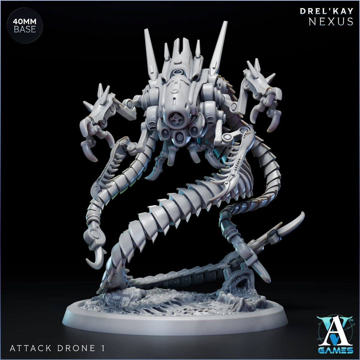 Attack Drone Drel’ Kay Nexus TTRPG Miniature Archvillain Games Sci-Fi