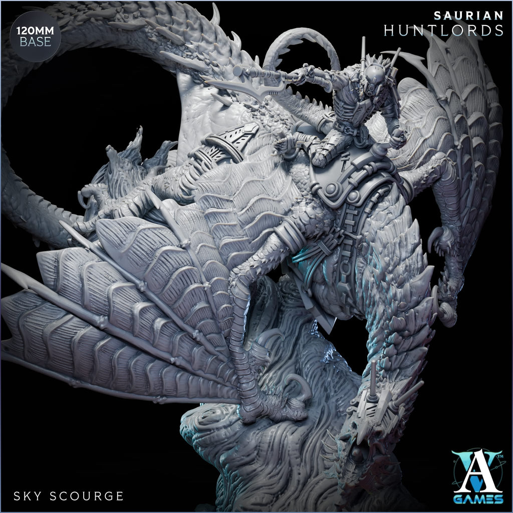 Sky Scourge Saurian Huntlords BossTTRPG Miniature Archvillain Games Sci-Fi