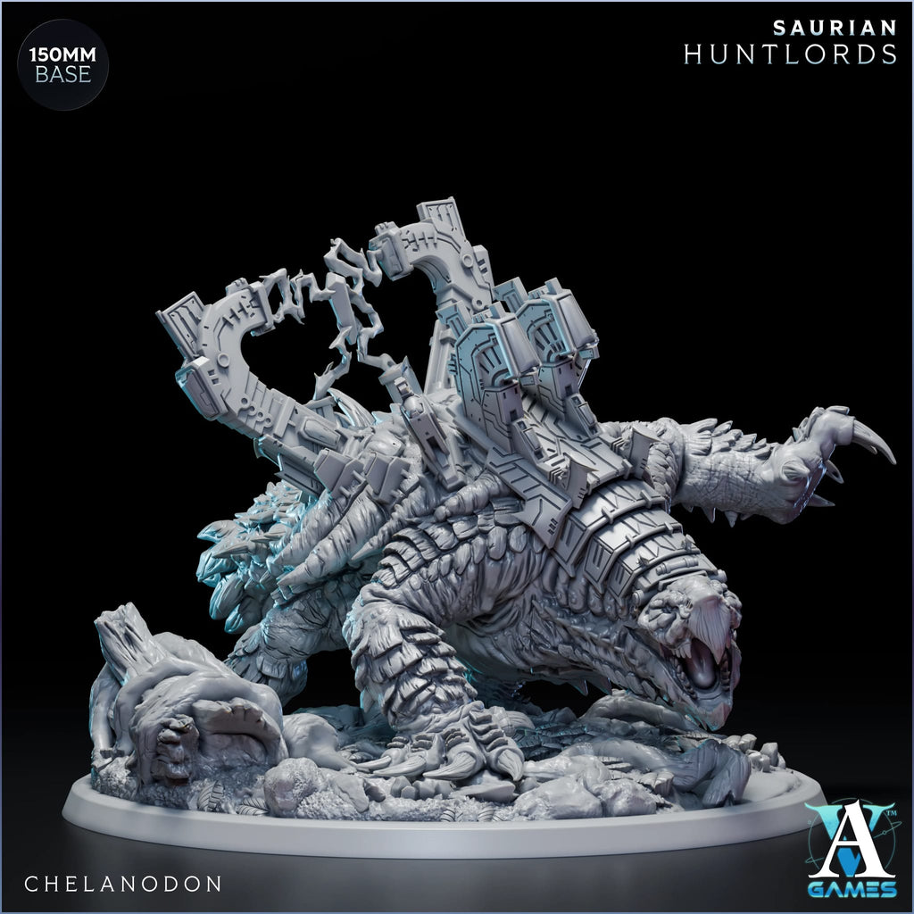 Chelanodon Saurian Huntlords Boss TTRPG Miniature Archvillain Games Sci-Fi
