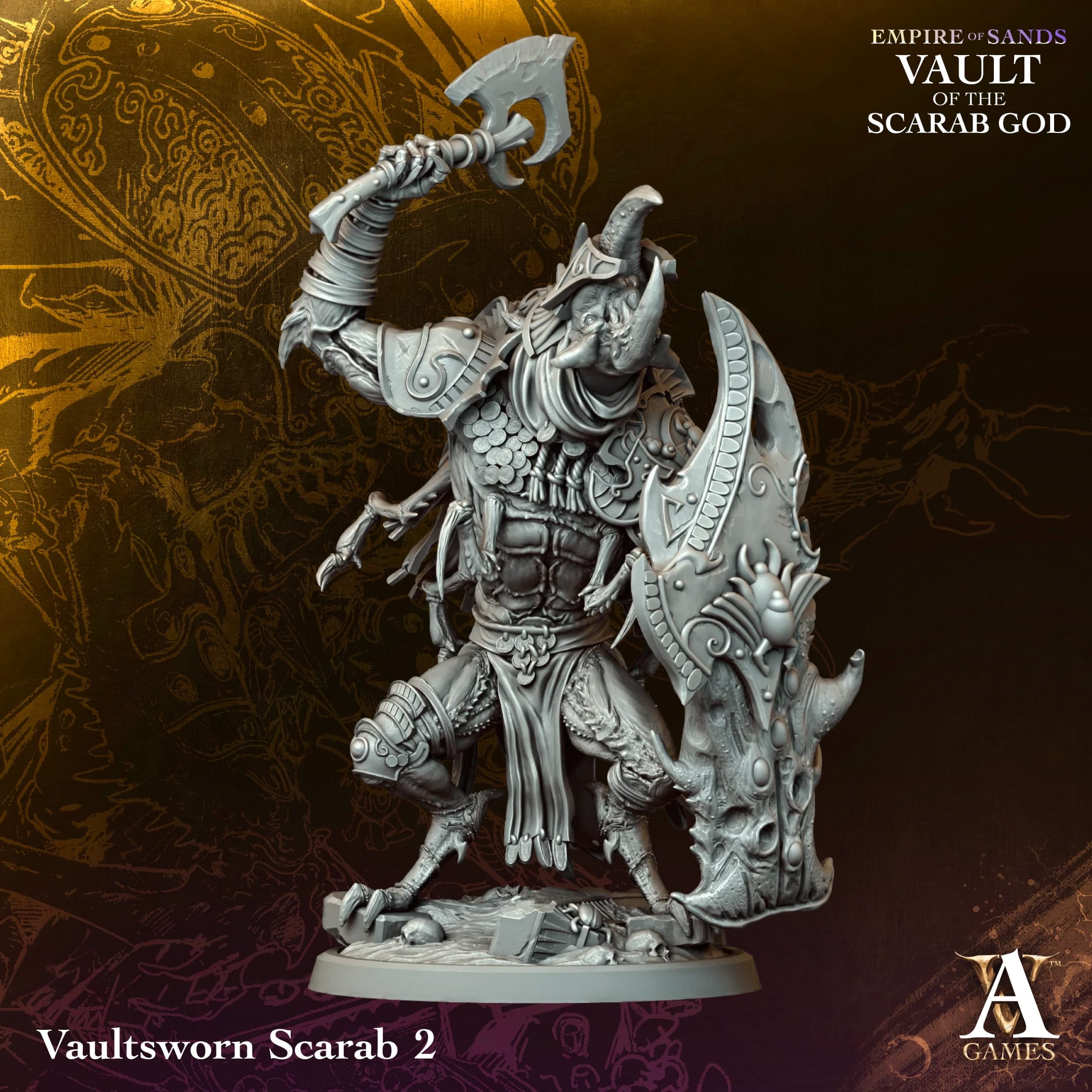 Vaultsworn Scarab Vault of Sand TTRPG Miniature Archvillain Games Fantasy