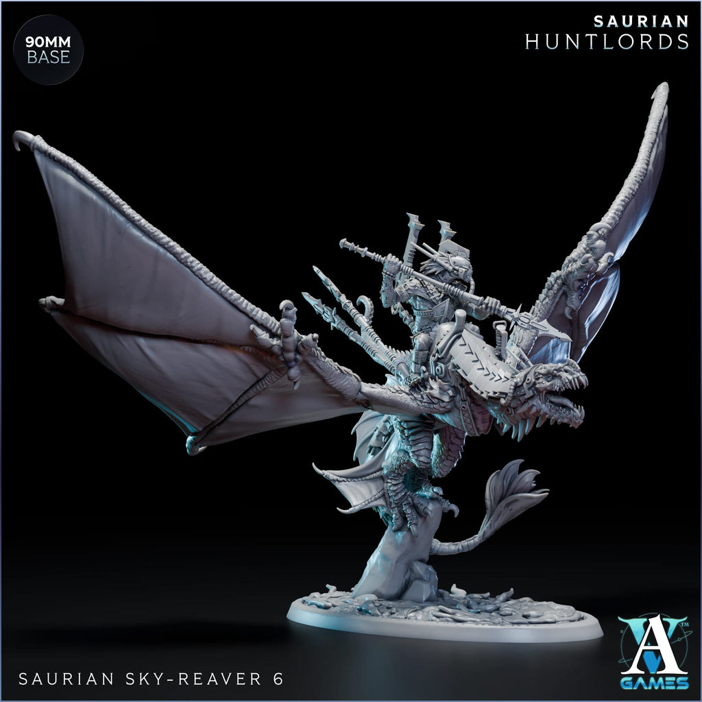 Saurian Sky-Reaver Huntlord TTRPG Miniature Archvillain Games Sci-Fi