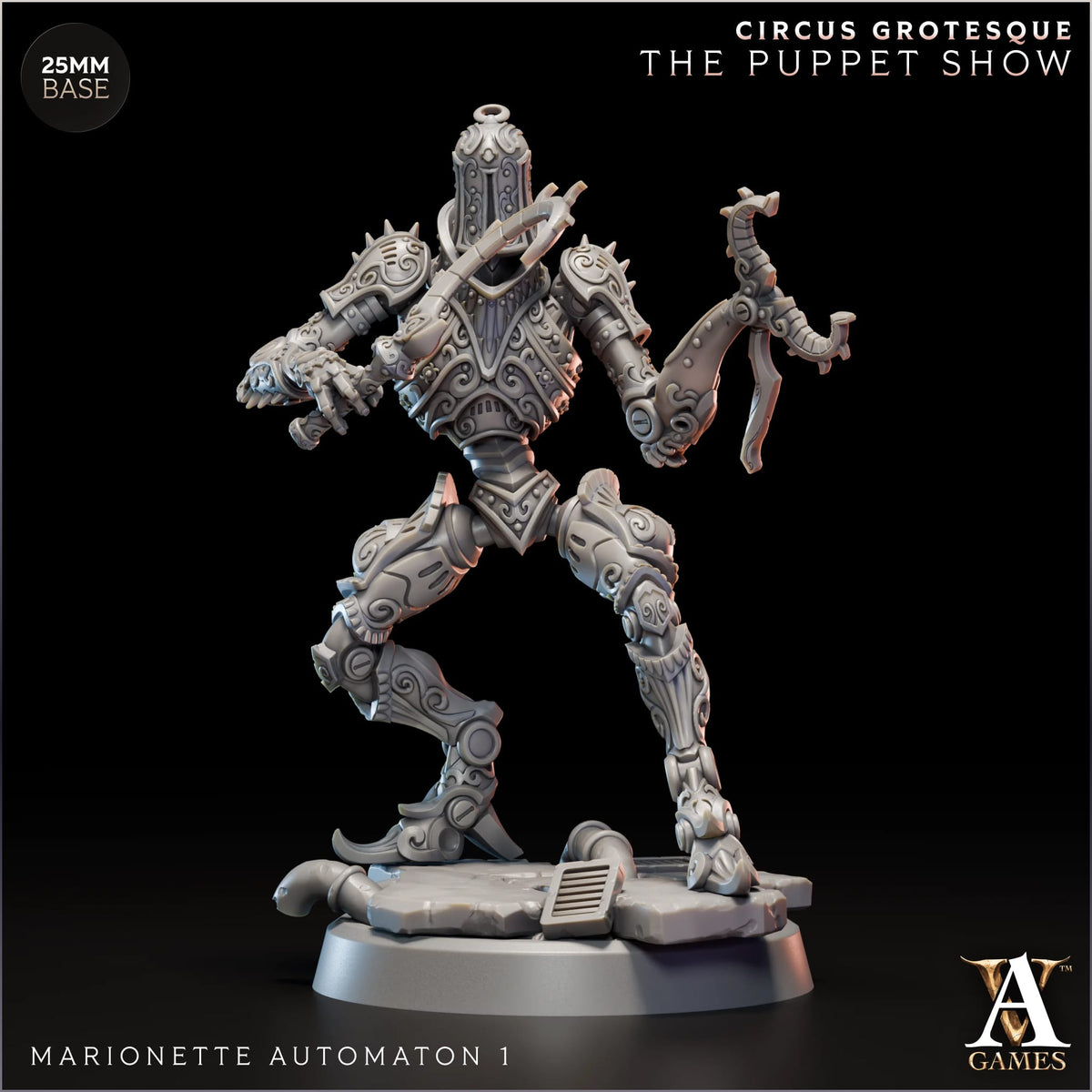 Marionette/Workshop Automaton Circus Grotesque TTRPG Miniature Archvillain Games Fantasy