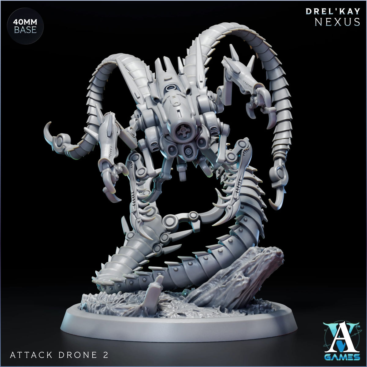 Attack Drone Drel’ Kay Nexus TTRPG Miniature Archvillain Games Sci-Fi