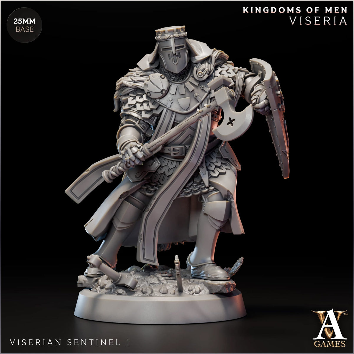 Viserian Sentinel TTRPG Miniature Archvillain Games Kingdom of Men