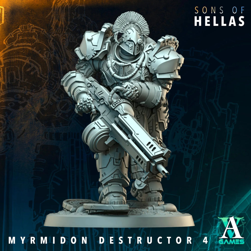 Myrmidon Destructor Sons of Hellas TTRPG Miniature Archvillain Games Sci-Fi