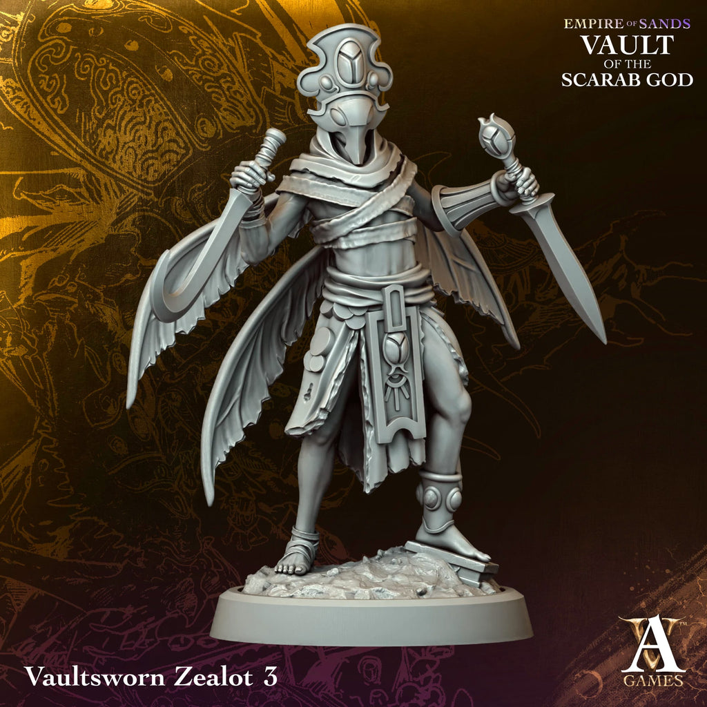 Vaultsworn Zealot Vault of Sand TTRPG Miniature Archvillain Games Fantasy