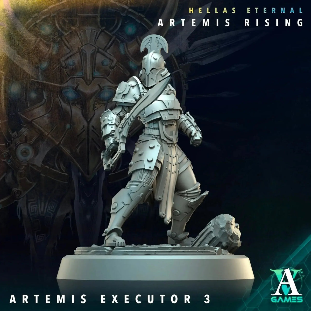 Artemis Executor/Hunter & First Vestal Sons of Hellas TTRPG Miniature Archvillain Games Sci-Fi