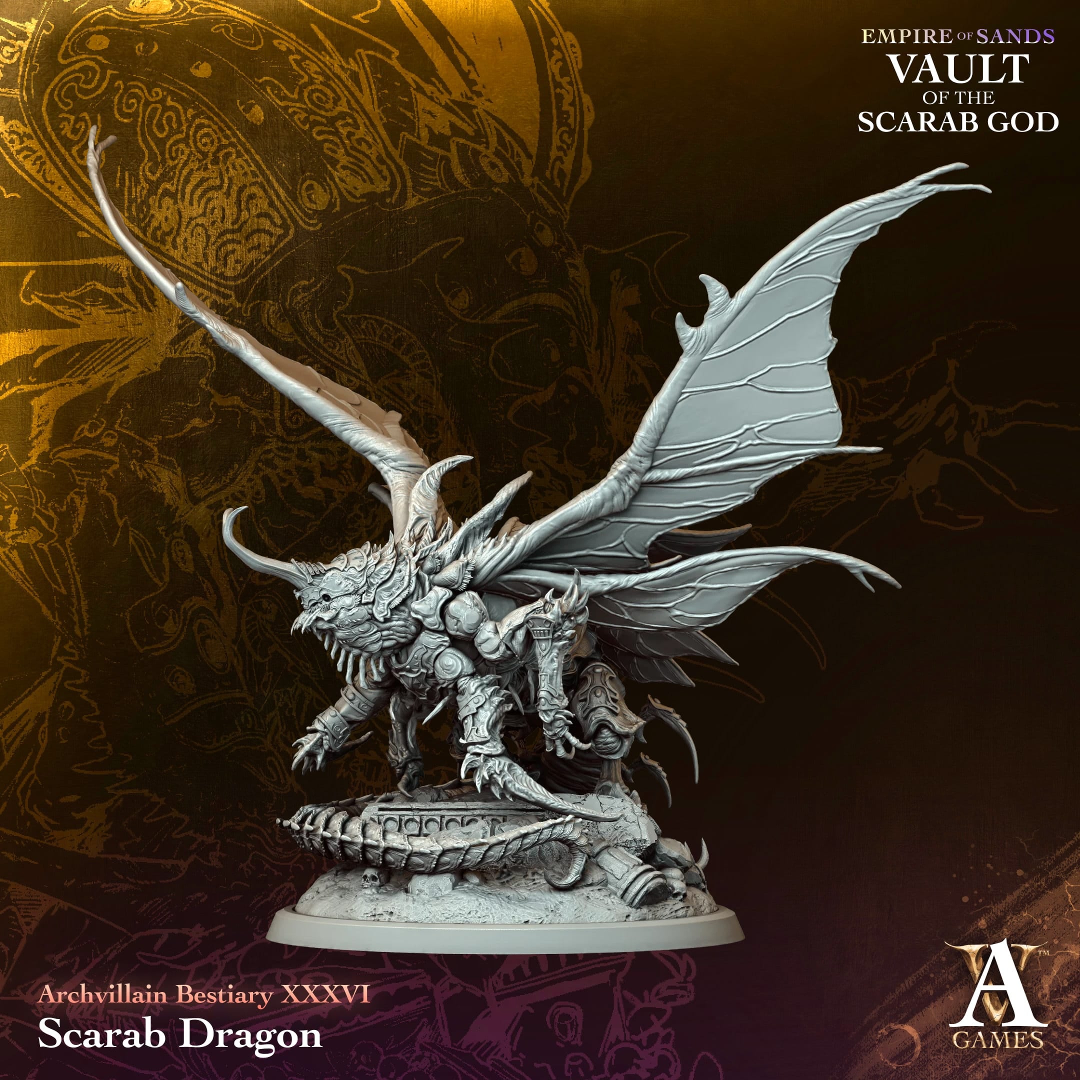 Scarab Dragon Vault of Sand TTRPG Miniature Archvillain Games Fantasy