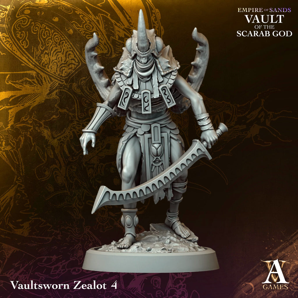 Vaultsworn Zealot Vault of Sand TTRPG Miniature Archvillain Games Fantasy