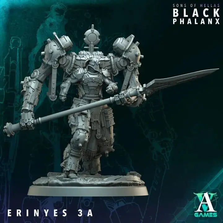 Erinyes Mech Suit Black Phalanx TTRPG Miniature Archvillain Games Sci-Fi