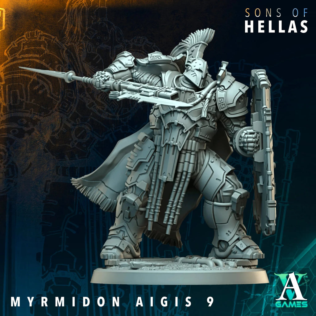 Myrmidon Aigis Sons of Hellas TTRPG Miniature Archvillain Games Sci-Fi