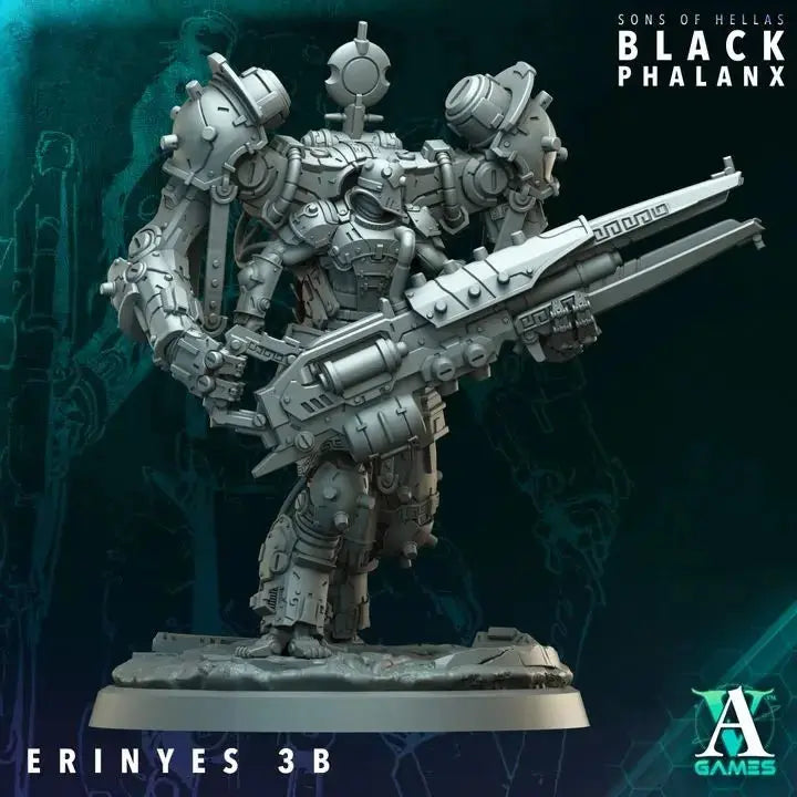 Erinyes Mech Suit Black Phalanx TTRPG Miniature Archvillain Games Sci-Fi