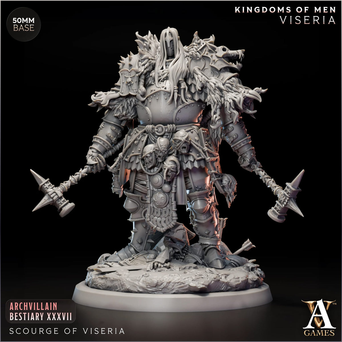 Scourge of Viseria TTRPG Boss Miniature Archvillain Games Kingdom of Men