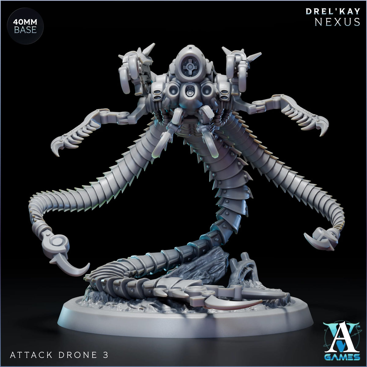 Attack Drone Drel’ Kay Nexus TTRPG Miniature Archvillain Games Sci-Fi