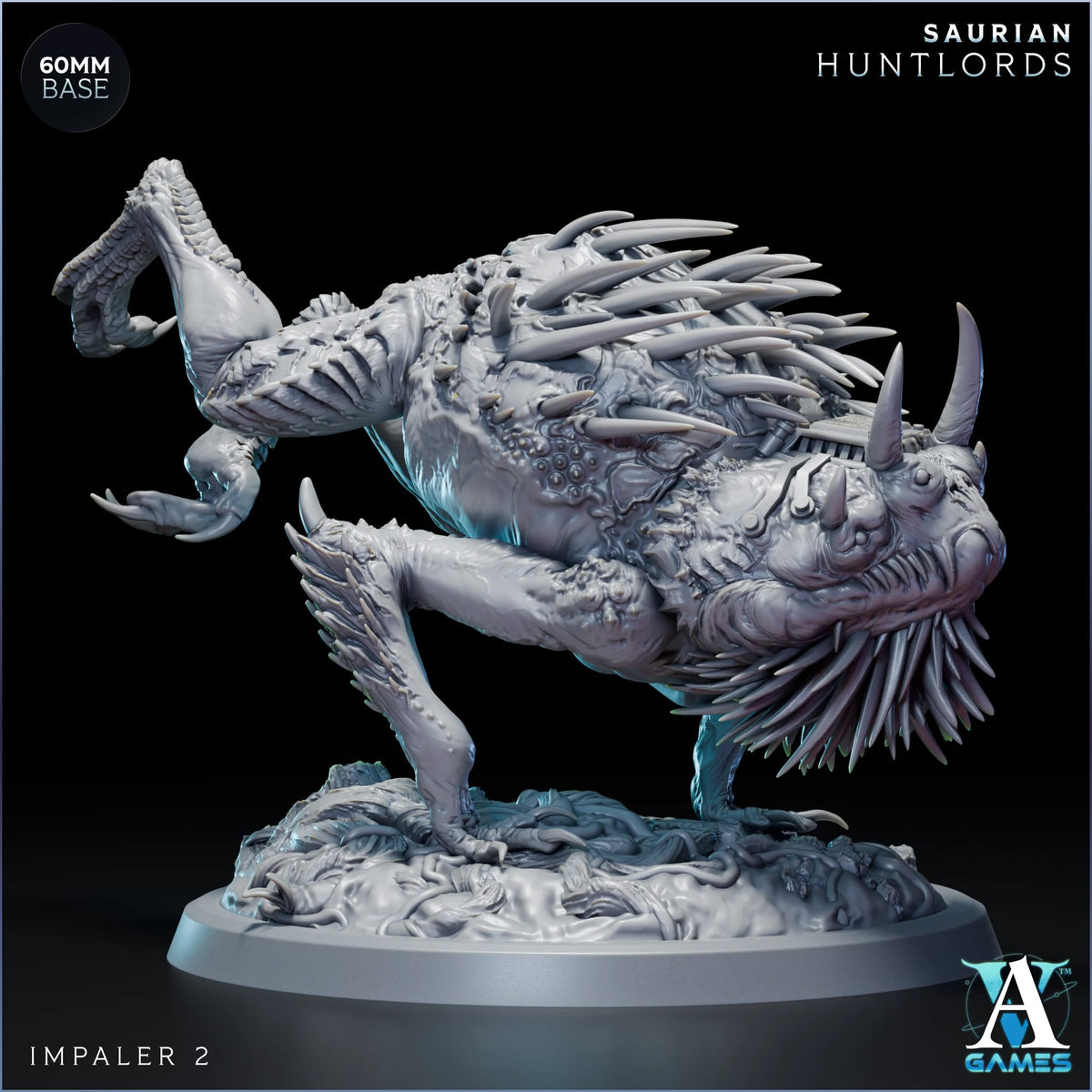 Impaler Saurian Huntlord TRRPG Miniature Archvillain Games Sci-Fi