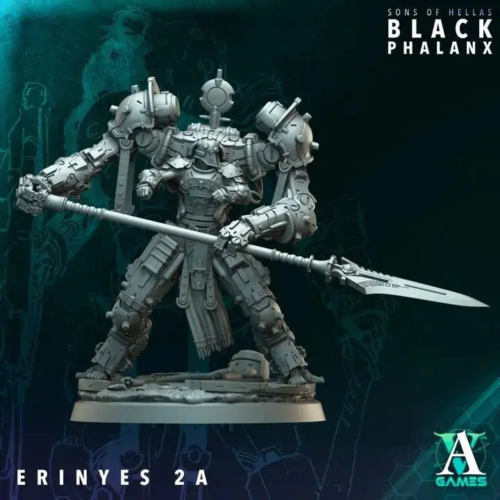 Erinyes Mech Suit Black Phalanx TTRPG Miniature Archvillain Games Sci-Fi