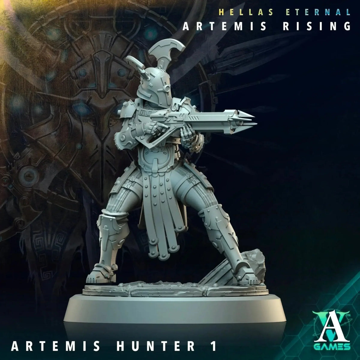 Artemis Executor/Hunter & First Vestal Sons of Hellas TTRPG Miniature Archvillain Games Sci-Fi