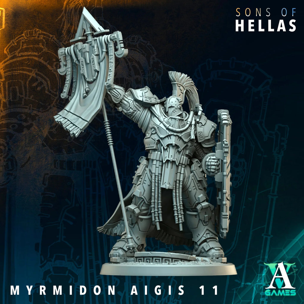 Myrmidon Aigis Sons of Hellas TTRPG Miniature Archvillain Games Sci-Fi