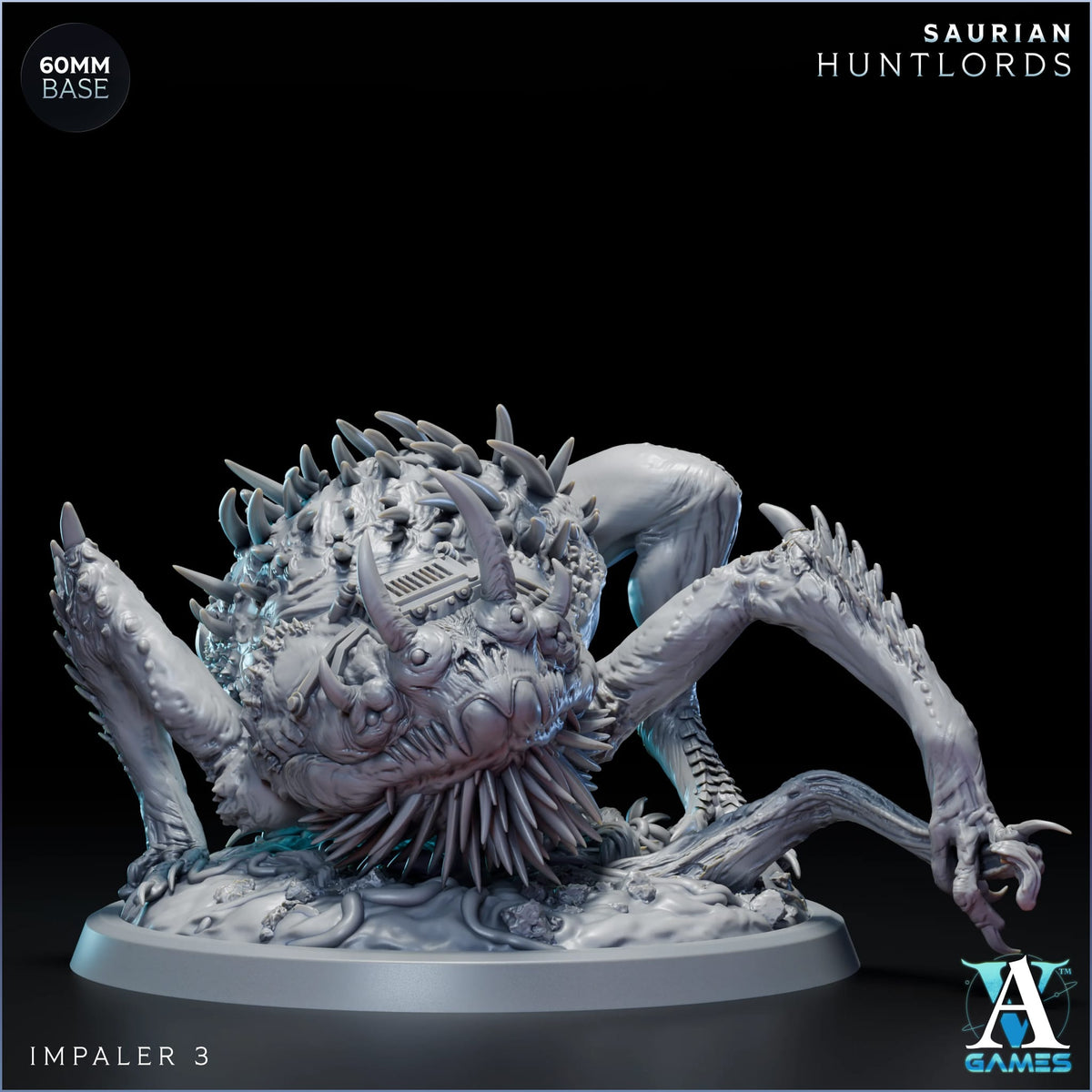 Impaler Saurian Huntlord TRRPG Miniature Archvillain Games Sci-Fi