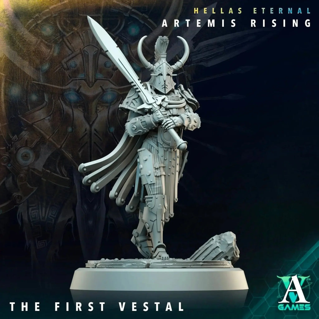 Artemis Executor/Hunter & First Vestal Sons of Hellas TTRPG Miniature Archvillain Games Sci-Fi