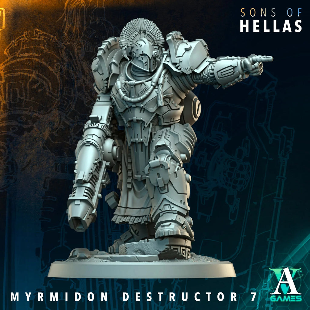 Myrmidon Destructor Sons of Hellas TTRPG Miniature Archvillain Games Sci-Fi