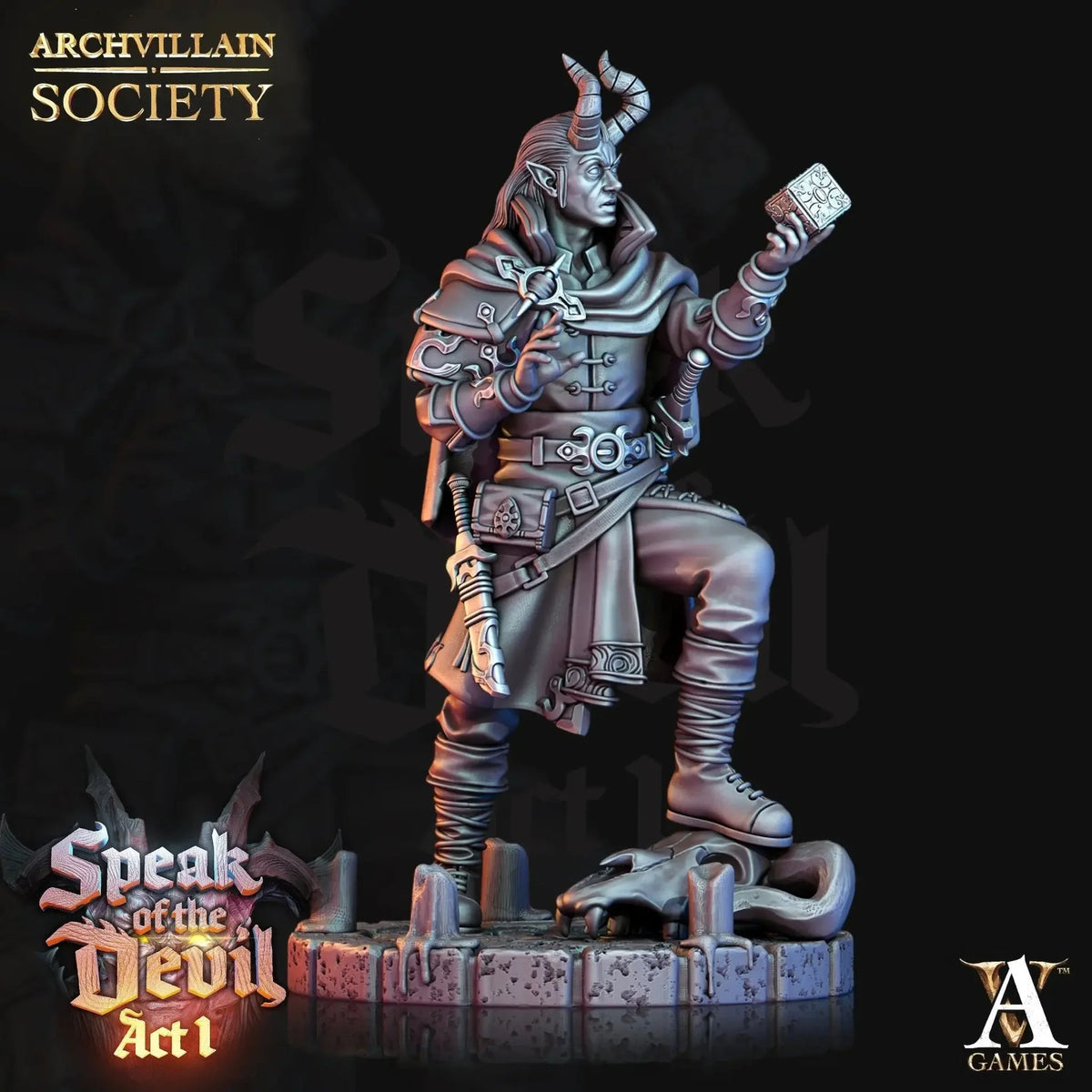 Agamar Infernal Warlock TTRPG Miniature Archvillain Games Society