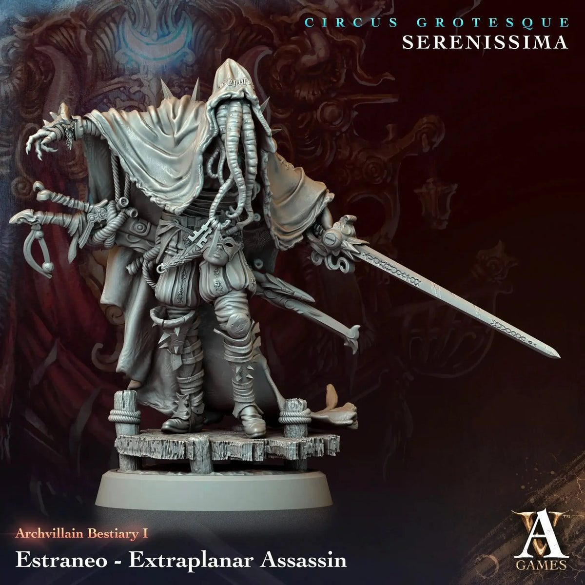 Estraneo Extraplaner Assassin TTRPG Miniature Archvillain Games Bestiary