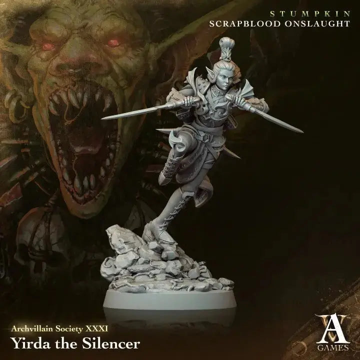 Yirda The Silencer TTRPG Miniature Archvillain Games Society
