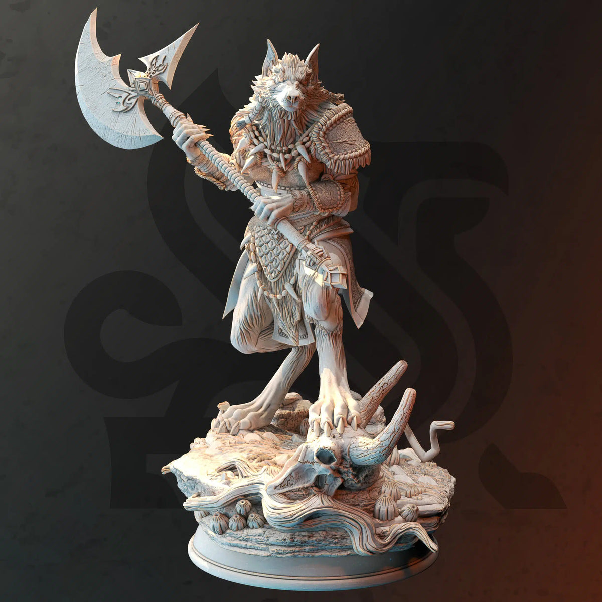 Ariana Grey Wolf Form TTRPG Miniature DM Stash
