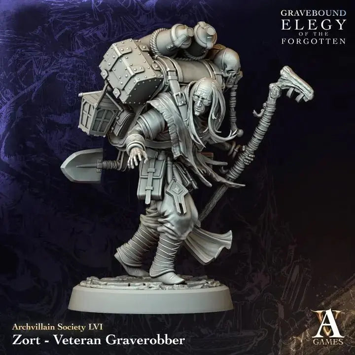 Zort Veteran Graverobber TTRPG Miniature Archvillain Games Society