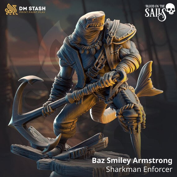 Baz “Smiley” Armstrong Shark Enforcer TTRPG Miniature DM Stash
