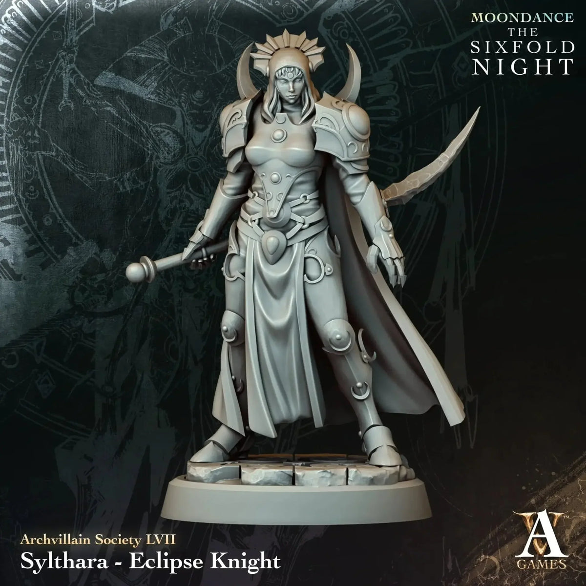 Sylthara Eclipse Knight TTRPG Miniature Archvillain Games Society