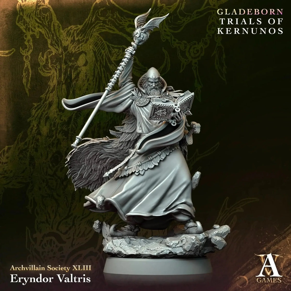 Eryndor Valtris High Wizard TTRPG Miniature Archvillain Games Society