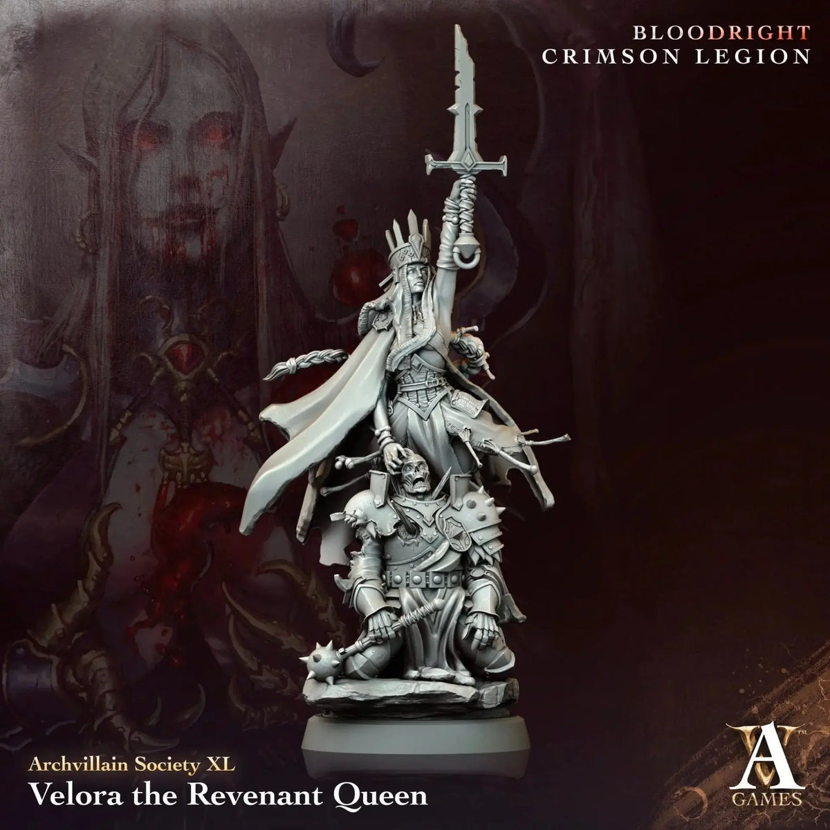 Velora The Revanant Queen TTRPG Miniature Archvillain Games Society